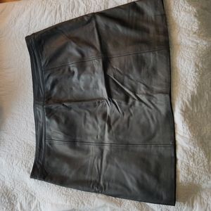 Like New Black Leather Halogen Mini Skirt, Sz 18